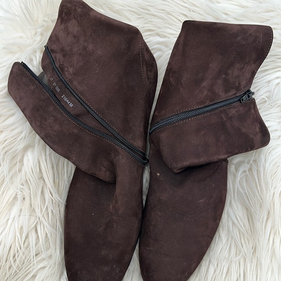 Arche Ankle Boots Brown Nubuck Leather Zip Up Wedge Bootie Womens 8 - Picture 2 of 5